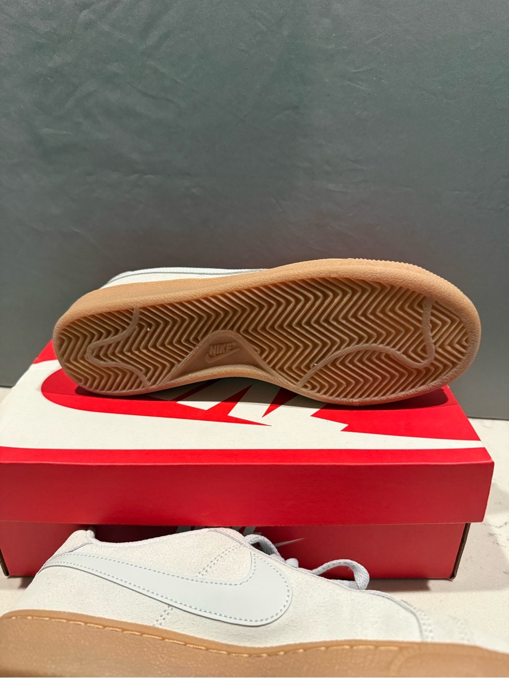 Nike Light Gray Suede Sneakers with Gum Sole - Picture 8 of 10